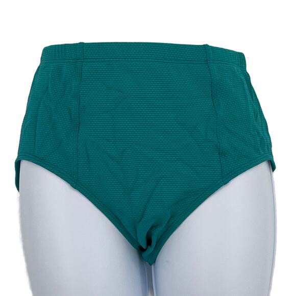 Textured High Waist Bikini Bottom Swimsuit in Teal Size Small - Picture 3 of 4